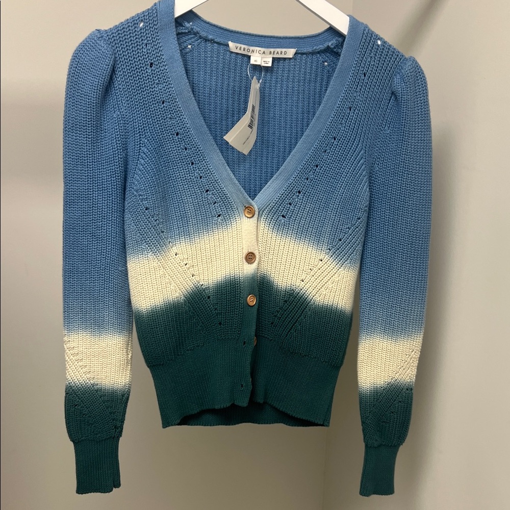 Veronica Beard Blue and Green Gradient Cardigan